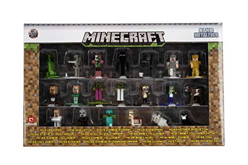 JADA Minecraft 20-Pack Wave 1 Nano METALFIGS 1.65" Die - Cast Figures, Multicolor (30125)