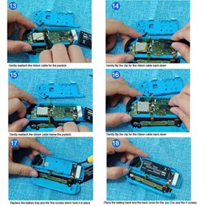 Veanic Replacement Joystick Analog Thumb Stick Repair Kit for Nintendo Switch/Switch OLED Model/Switch Lite Joy-Con Controller - Include Y1.5, Cross Screwdriver, Pry Tools + 2 Thumbstick Caps