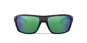 oakley men's oo9416 split shot rectangular sunglasses, polished black/prizm shallow water polarized, 64 mm