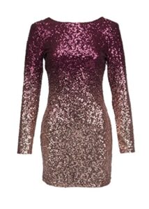 womens ombre sequin dress bodycon glitter cocktail dress large