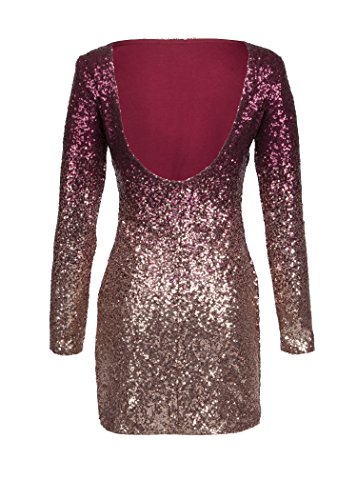 Womens Ombre Sequin Dress Bodycon Glitter Cocktail Dress Large