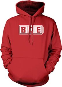 nofo clothing co bde battery, big dick energy hooded sweatshirt, xl red