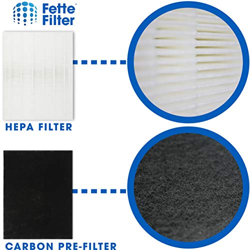 Fette Filter - 115115 Premium True HEPA H13 Filter Compatible with Winix Filter A 115115 Size 21 Plasma Wave Air Purifier AM90 P300 5300 5500 5300-2 6300-2 6300 C909 9800 C535 2 + 8 Pack