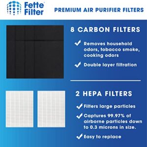 Fette Filter - 115115 Premium True HEPA H13 Filter Compatible with Winix Filter A 115115 Size 21 Plasma Wave Air Purifier AM90 P300 5300 5500 5300-2 6300-2 6300 C909 9800 C535 2 + 8 Pack