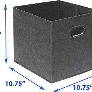 6 Pack - SimpleHouseware Foldable Cube Storage Bin with Handle, Dark Grey