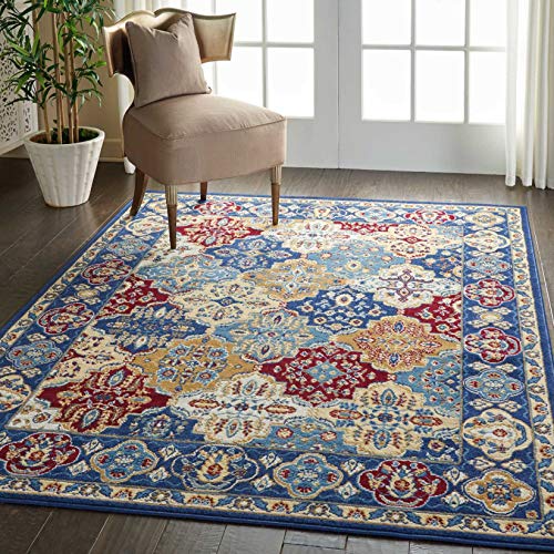 Nourison Grafix Persian Multicolor 5'3" x 7'3" Area -Rug, Easy -Cleaning, Non Shedding, Bed Room, Living Room, Dining Room, Kitchen (5x7)