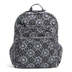 vera bradley women's cotton xl campus backpack, charcoal medallion, one size