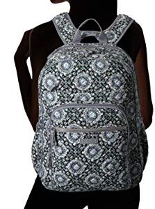 Vera Bradley Women's Cotton XL Campus Backpack, Charcoal Medallion, One Size