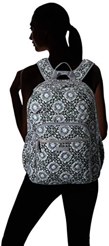 Vera Bradley Women's Cotton XL Campus Backpack, Charcoal Medallion, One Size