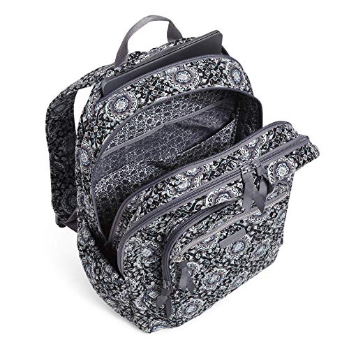 Vera Bradley Women's Cotton XL Campus Backpack, Charcoal Medallion, One Size