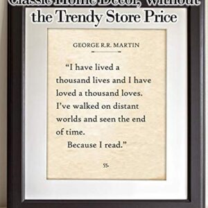 George R.R. Martin - I Have Lived A Thousand Lives - 11x14 Unframed Typography Book Page Print - Great Gift and Decor for Library, Classroom and Home Under $15