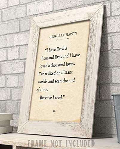 George R.R. Martin - I Have Lived A Thousand Lives - 11x14 Unframed Typography Book Page Print - Great Gift and Decor for Library, Classroom and Home Under $15