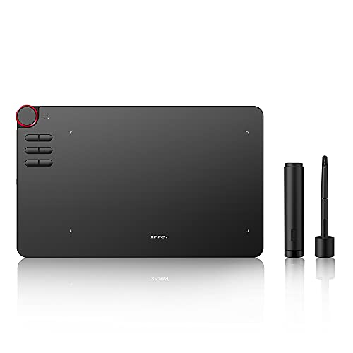 XP-PEN Deco 03 Graphics Drawing Tablet, Wireless Digital Tablet with 6 Shortcut Keys, Red Dial Knob, Battery-Free Passive Stylus of 8192 Levels Pressure Large Drawing Space Graphic Tablet for Digital