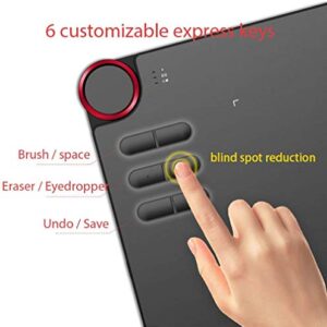 XP-PEN Deco 03 Graphics Drawing Tablet, Wireless Digital Tablet with 6 Shortcut Keys, Red Dial Knob, Battery-Free Passive Stylus of 8192 Levels Pressure Large Drawing Space Graphic Tablet for Digital