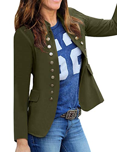 luvamia Mujer Chaqueta Blazer Jackets for Women Blazer Jacket Blazer Womens Suit Jackets and Blazers Blazers for Women Business Casual Army Green Size X-Large