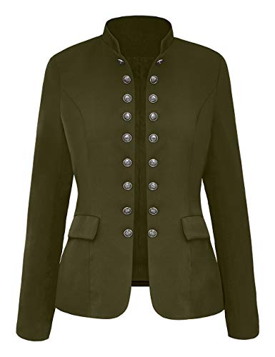 luvamia Mujer Chaqueta Blazer Jackets for Women Blazer Jacket Blazer Womens Suit Jackets and Blazers Blazers for Women Business Casual Army Green Size X-Large