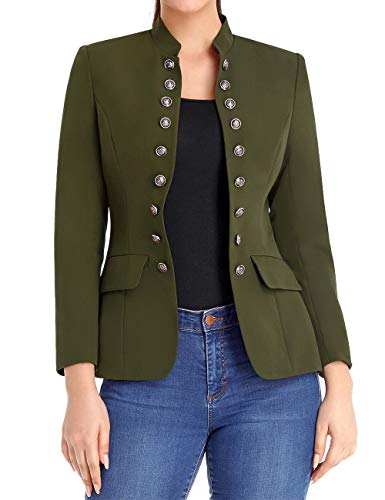 luvamia Mujer Chaqueta Blazer Jackets for Women Blazer Jacket Blazer Womens Suit Jackets and Blazers Blazers for Women Business Casual Army Green Size X-Large