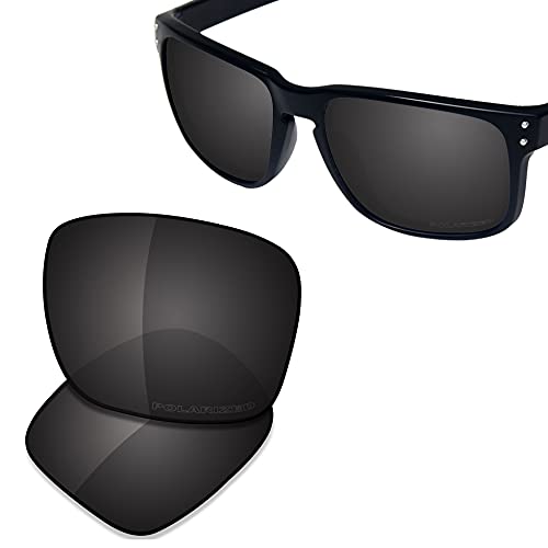 SAUCER Premium Replacement Lenses for Oakley Holbrook OO9102 Sunglasses High Defense - Carbon Black Polarized