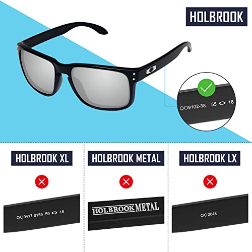 SAUCER Premium Replacement Lenses for Oakley Holbrook OO9102 Sunglasses High Defense - Carbon Black Polarized