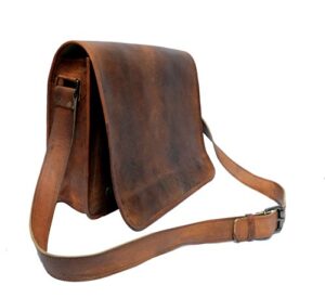 leather real messenger bag for laptop briefcase satchel men and women handmade laptop bag satchel bag padded messenger bag (13 inch small)