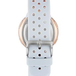 Armitron Sport Unisex 40/8423PBL Digital Chronograph Rose Gold-Tone and Powder Blue Perforated Silicone Strap Watch
