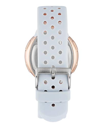 Armitron Sport Unisex 40/8423PBL Digital Chronograph Rose Gold-Tone and Powder Blue Perforated Silicone Strap Watch