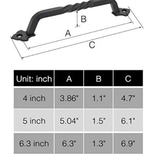 OVOV 2 Pack Barn Door Pull Handle Hardware for Wooden Garden Gate Shed Cabinet Door (2Pcs 4inch)