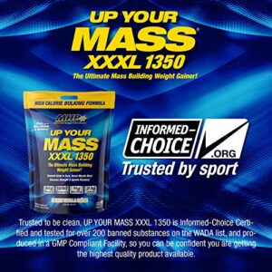 Maximum Human Performance MHP UYM XXXL 1350 Mass Building Weight Gainer, Muscle Mass Gains, w/50g Protein, High Calories, 11g BCAAs, Leucine, French Vanilla Creme, 16 Servings