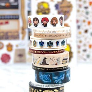 Paper House Productions Harry Potter Foil Accent 10 Piece Fan Favorites Washi Tape Pack with 5 15mm Rolls and 5 5mm Rolls