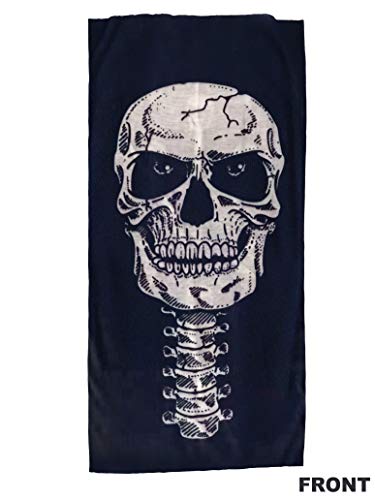 Glow in The Dark Skeleton T-Shirt with Face Skull Mask Bandana Balaclava Neck Gaiter Halloween Costume for Men, Women, Adults