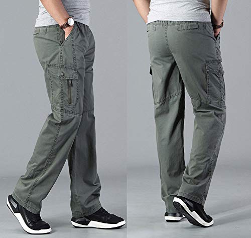 Banana Bucket Men's Full Elastic Waist Loose Fit Lightweight Workwear Pull On Cargo Pants