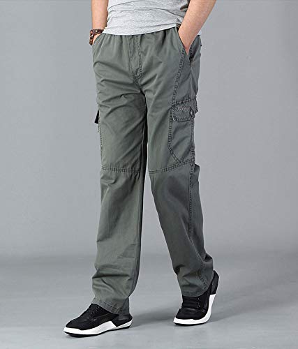 Banana Bucket Men's Full Elastic Waist Loose Fit Lightweight Workwear Pull On Cargo Pants