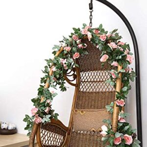 Yebazy 4PCS(30FT) Fake Rose Vine Garland Plants for Hotel Home Party Garden Craft Art Decor……