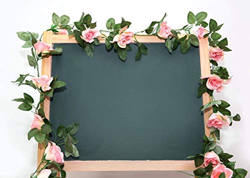 Yebazy 4PCS(30FT) Fake Rose Vine Garland Plants for Hotel Home Party Garden Craft Art Decor……