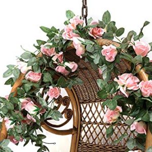 Yebazy 4PCS(30FT) Fake Rose Vine Garland Plants for Hotel Home Party Garden Craft Art Decor……