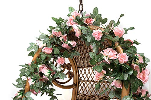 Yebazy 4PCS(30FT) Fake Rose Vine Garland Plants for Hotel Home Party Garden Craft Art Decor……