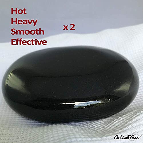 ActiveBliss Hot Stones - 2 Extra Large Massage Stones Set (4 in x 3.15 in) (Sacrum or Belly) for Professional or Home spa, Relaxing, Pain Relief, Healing