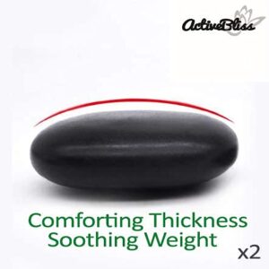 ActiveBliss Hot Stones - 2 Extra Large Massage Stones Set (4 in x 3.15 in) (Sacrum or Belly) for Professional or Home spa, Relaxing, Pain Relief, Healing