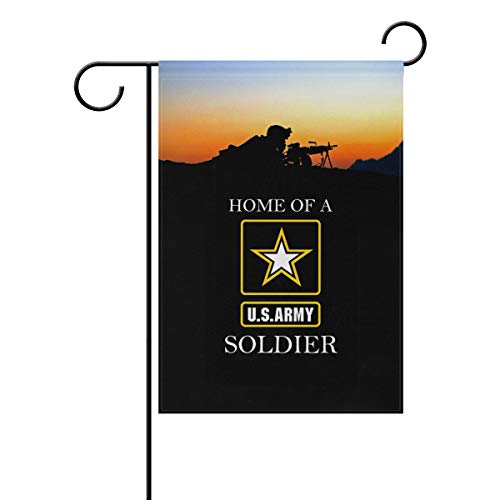 US military Army Soldier House Flag Armed Forces Rangers Official Licensed United State American Military Veteran Retire Decorative Gift Large Home Garden Double Sided Banner 13" x 18.5" Made in USA