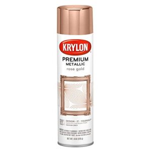 krylon k01600007 premium metallic aerosol paint, 8 fl oz (pack of 1), rose gold, 6 1