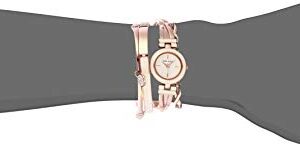 Anne Klein Women's Bangle Watch and Premium Crystal Accented Bracelet Set