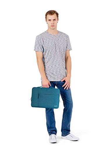 MOSISO Laptop Sleeve Compatible with MacBook Pro 16 inch 2023-2019 M2 A2780 M1 A2485 Pro/Max A2141/Pro Retina 15 A1398, 15-15.6 inch Notebook, Polyester Multifunctional Briefcase Bag, Deep Teal