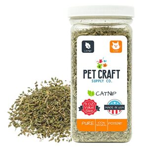 Pet Craft Supply Premium Maximum Potent All Natural Catnip for Cats USA Grown & Harvested Large 3 oz Resealable Canister or 8 oz Value Spray Bottle Great for Training Redirecting Bad Behaviors