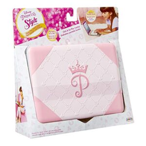 Disney Princess Girls Play Laptop Computer Style Collection Click & Go Play Laptop for Girls with Sounds & Light Up On Button Features Removable Double-Sided Play Background, for Ages 3+ , Pink