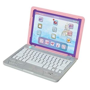 Disney Princess Girls Play Laptop Computer Style Collection Click & Go Play Laptop for Girls with Sounds & Light Up On Button Features Removable Double-Sided Play Background, for Ages 3+ , Pink