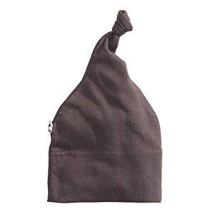 babysoy modern single knot hat beanie - cotton rayon from bamboo baby cap (6-12 months, acorn)