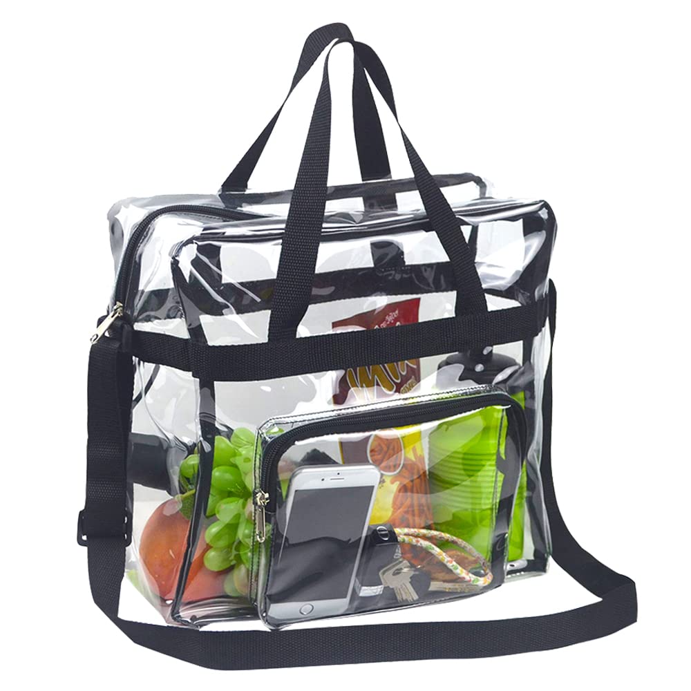 Clear Bag Stadium Approved,Stadium Security Travel & Gym Clear Tote Bags,12"x 6"x12"