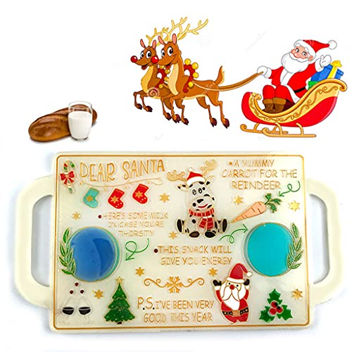 Fogun Resin Tray Molds, Christmas Tray Epoxy Resin Mold Xmas Fruit Snack Serving Plate Silicone Mould