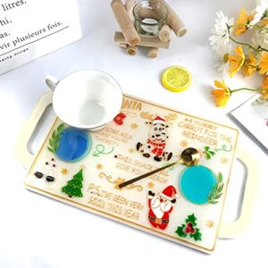 Fogun Resin Tray Molds, Christmas Tray Epoxy Resin Mold Xmas Fruit Snack Serving Plate Silicone Mould