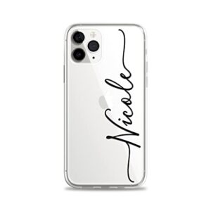 case charming clear case personalized name for iphone 14 pro max 13 mini 12 11 xs xr x 10s 10r 10 8 plus 7 se custom handwriting style slim flexible soft tpu cover